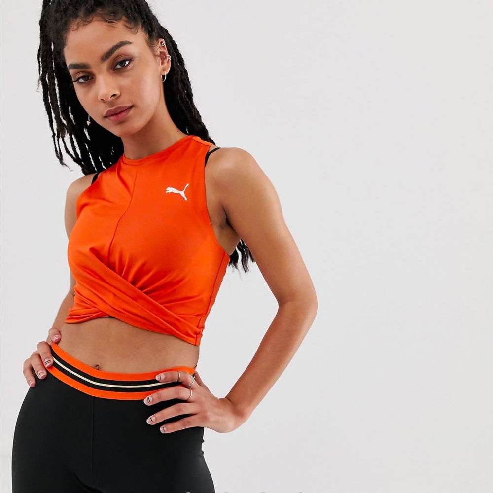 Puma Exclusive to ASOS knot detail vest in orange M